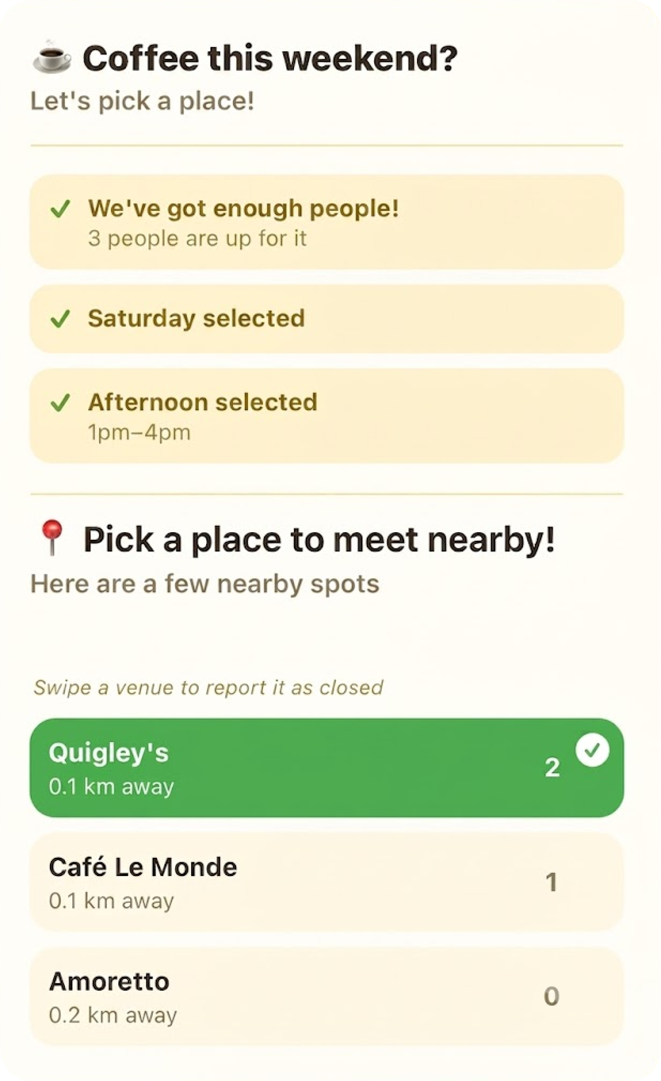 FriendMap venue voting phase